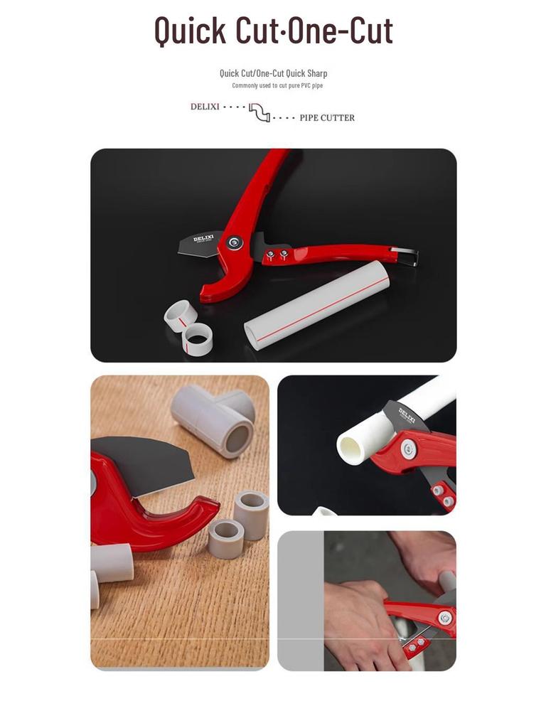 Delixi PPR/PVC Alloy Pipe Cutter: Professional, Labor-Saving, Quick-Cut with Sharp Blade
