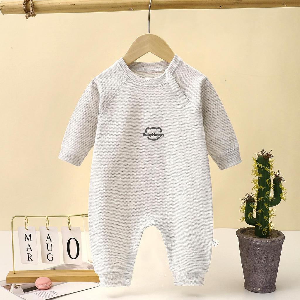 Pure Cotton Baby Romper: Spring & Autumn Long Sleeve Pajamas for Boys & Girls