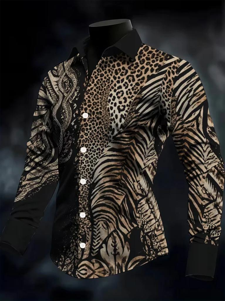 Luxury Embroidered Dragon Phoenix Long Sleeve Shirt, Elegant Formal Wear
