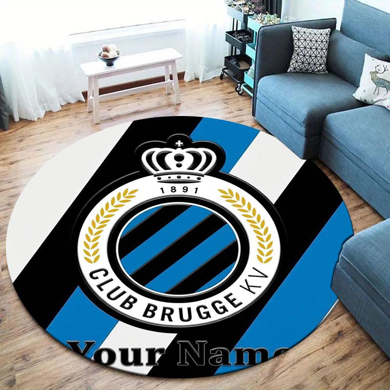 Club Brugge KV Custom Name Round Area Rug,Carpet Rug for Living Room Bedroom Sofa Playroom Decor,Non-slip Floor Mat