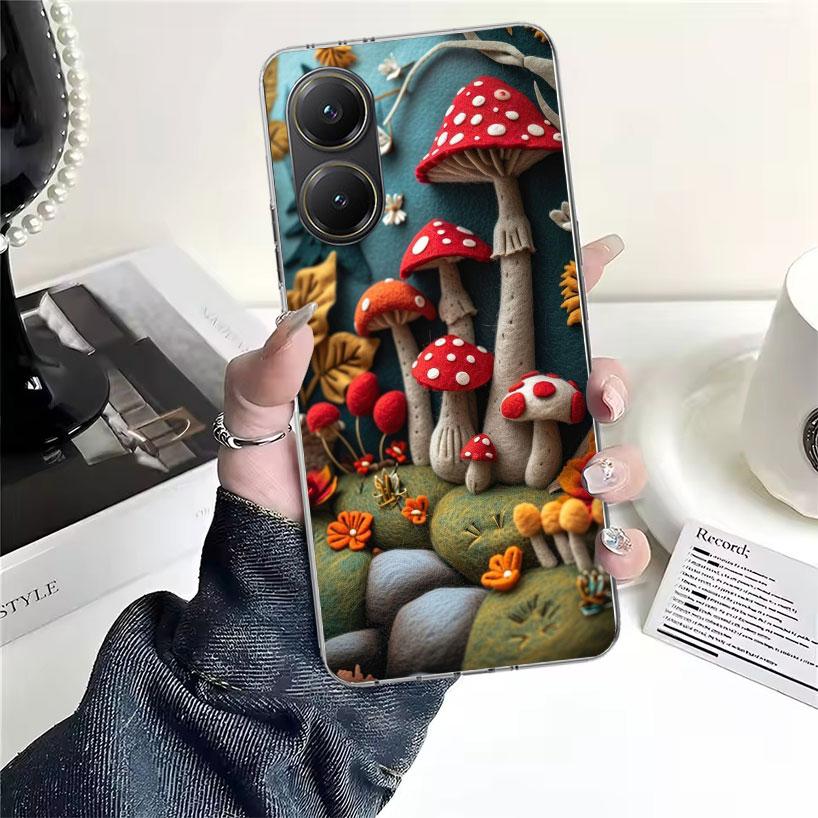 Colorful Mushroom Soft Phone Case For Xiaomi Redmi 15C 15 13C 13 Poco X5 X6 X7 F7 Ultra M7 12C 12 10 10C 9C 9A 9T 9 Fundas Poco