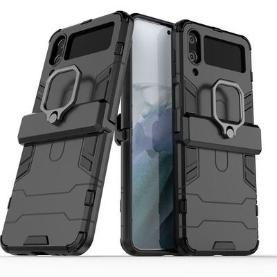 Für Samsung Galaxy Z Flip 4 5g Fall Stoßfest Rüstung Auto Ring Magnetische Telefon Fällen Für Galaxy Zflip4 Stehen halter Zurück Abdeckung