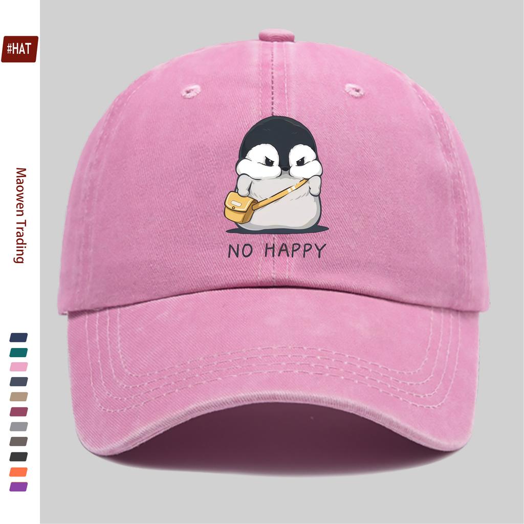 pc pcs Penguin Print Trucker Hat Adjustable Snapback Cap with Penguin Yellow Bag Lightweight Washed Vintage Suitable for