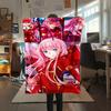 1PC DARLING In the FRANXX Zero Two Print Flannel Blanket, High Quality All Seasons, Home Decor, Warmth and Comfort, Perfect for Christmas Gifts