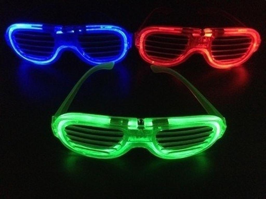 Occhiali LED Lampeggianti per Festa Compleanno Divertenti Scherzosi Fluorescenti Luminosi Costume Rave Festa DJ Luminosi