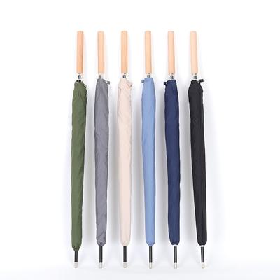 Neuer 8-Speichen Automatik Massivholz Langstiel Stockschirm Business Regenschirm Muster