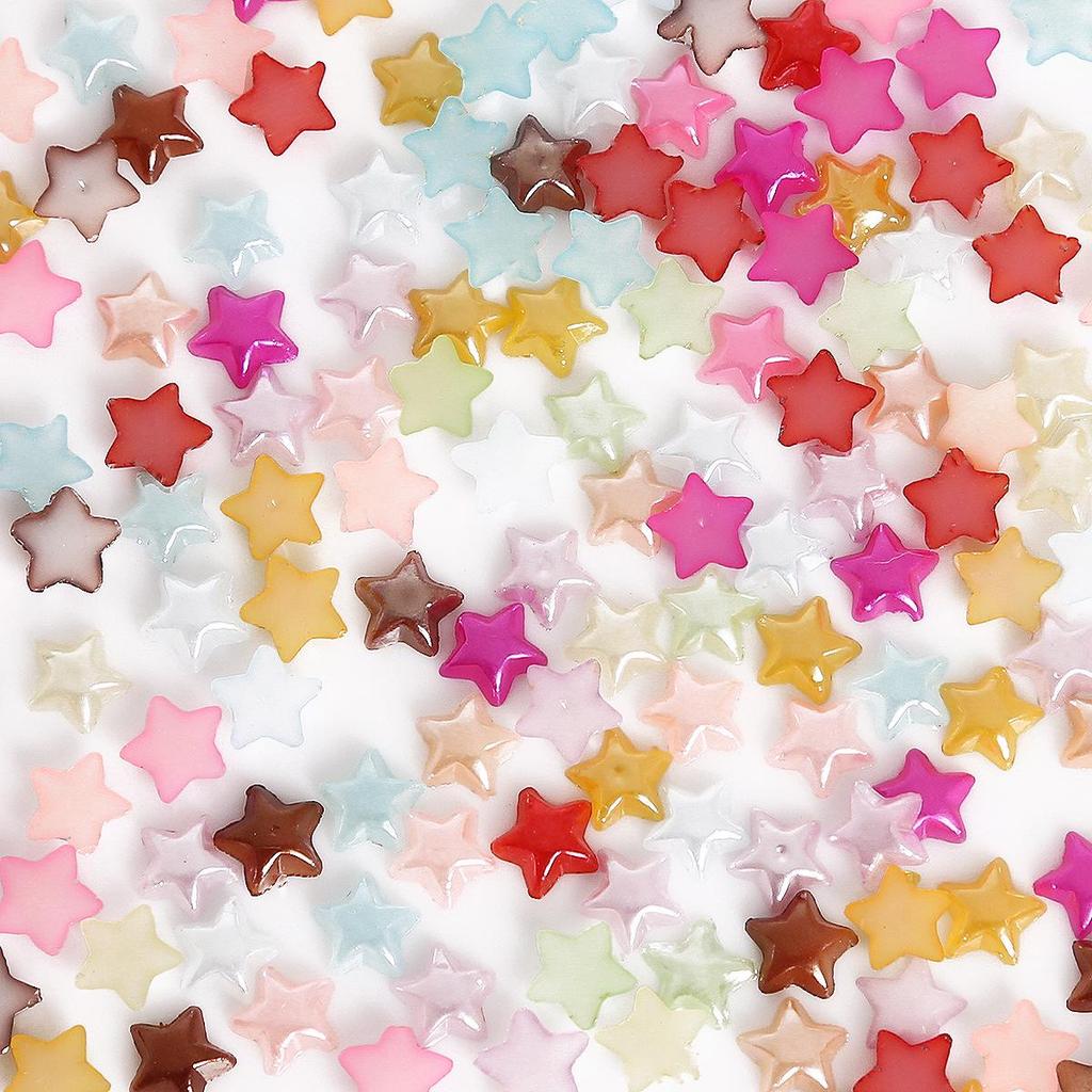 Colorful Star Flower Bow ABS Pearl Beaded DIY Nail Art & Phone Case Accessories