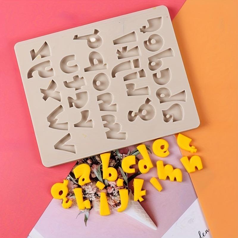 1pcSmall Write English Alphabet Number Fondant Silicone Mold Lowercase Letters Sugarcraft Cupcake Baking Mold CakeDecoratingTool