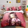Anime Girl Pink Bedding Set 3-Piece Design Bedding set (1 duvet cover, 2 pillowcases, duvet not included)