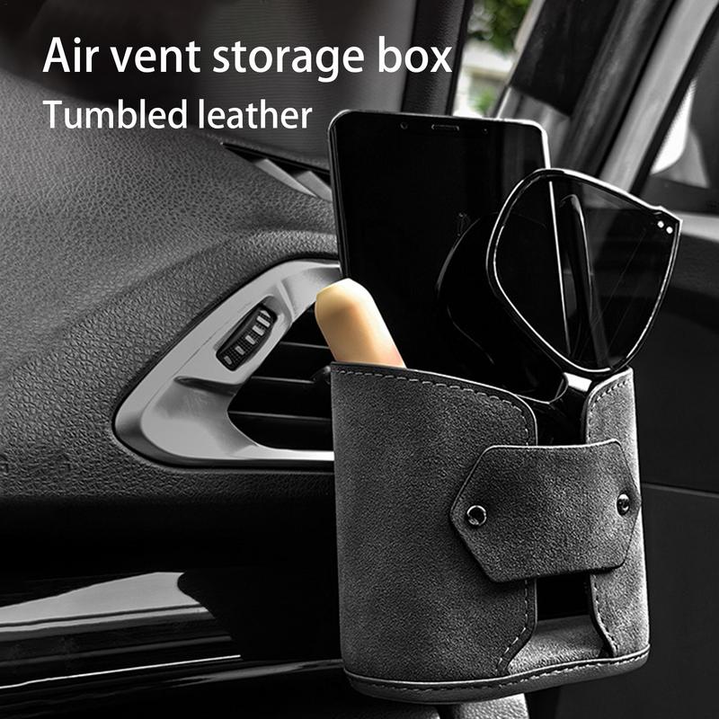 Car Vent Storage Bag Air Vent Pocket Multifunctional Storage Pouch For Keys Sunglasses Cell Phone Holder With Hook Car Interior