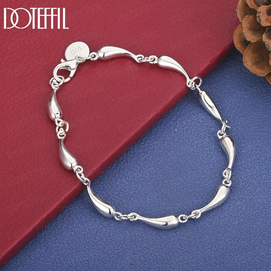 

Браслет из стерлингового серебра 925 пробы в форме капли, свадебное украшение 20cm