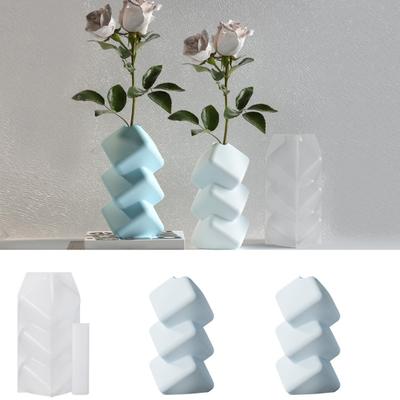 1 Set DIY Flower Vase Silicone Mold Handmade Stacking Cube