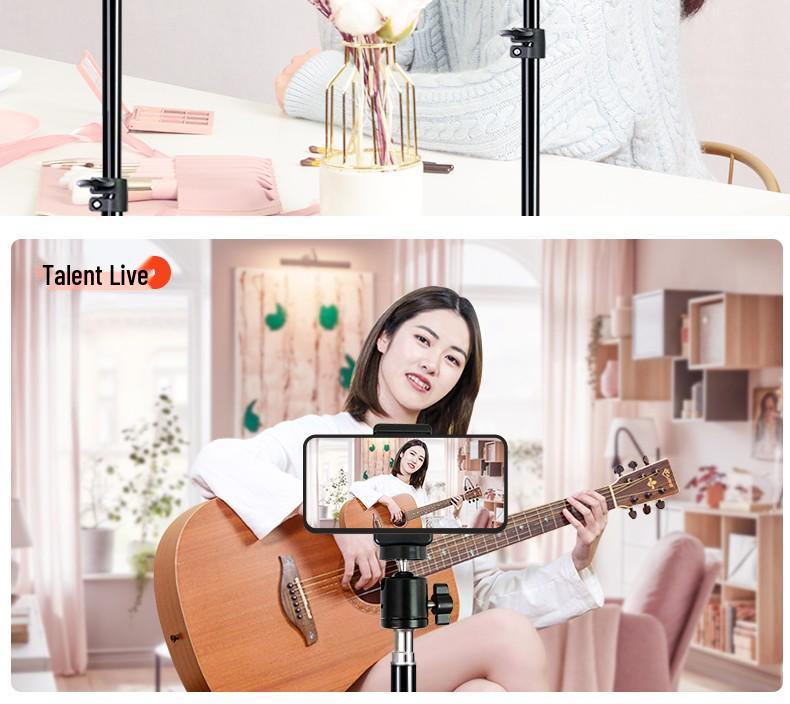 Mobile Streaming Stand with LED Fill Light and Multi-Camera Mount for Desktop and Outdoor Photography
