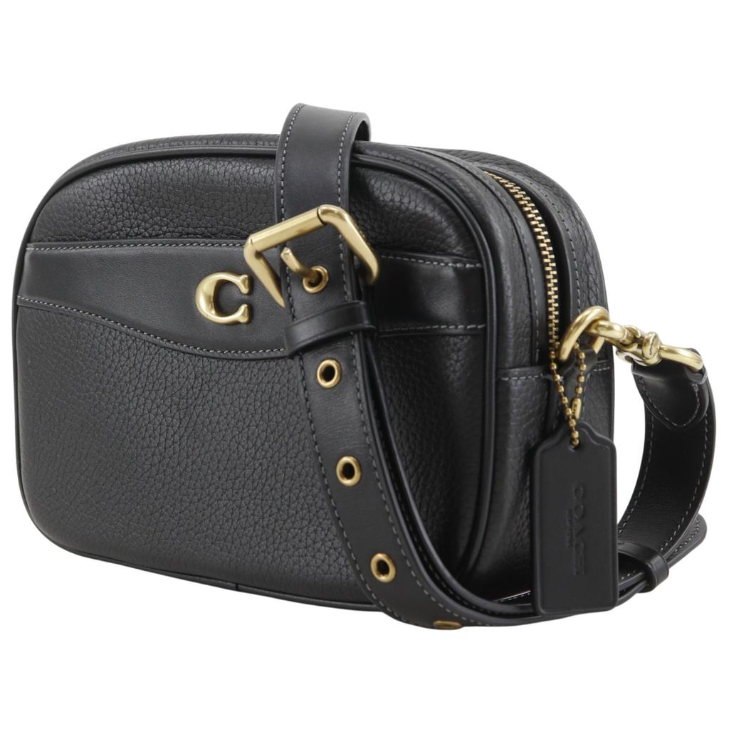 Coach Camera Bag Shoulder Bag CC386 Black Leather Women Used