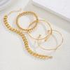 4Pcs Gold Geometric Bracelet Set For Women Minimalist Open Cuff Bangle Cuban Link Beaded Bracelets Trendy Stackable Jewelry Gift