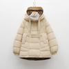 Feather 90 White Duck Down New National Standard Women's Simple Solid Color Double Zipper Down Jacket Women