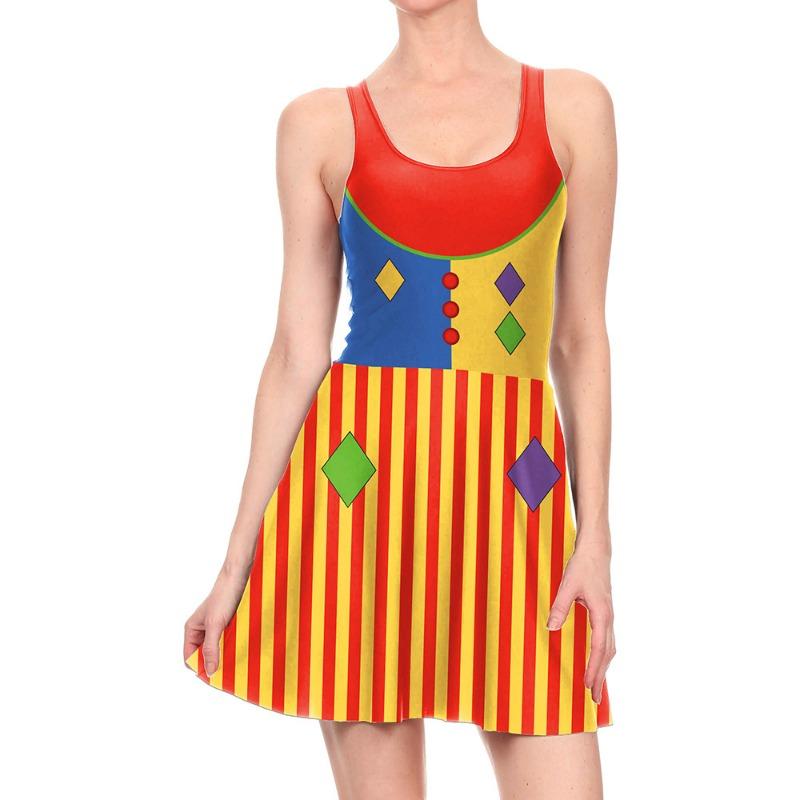 

Halloween print dress, hot-selling clown Halloween dress, female S