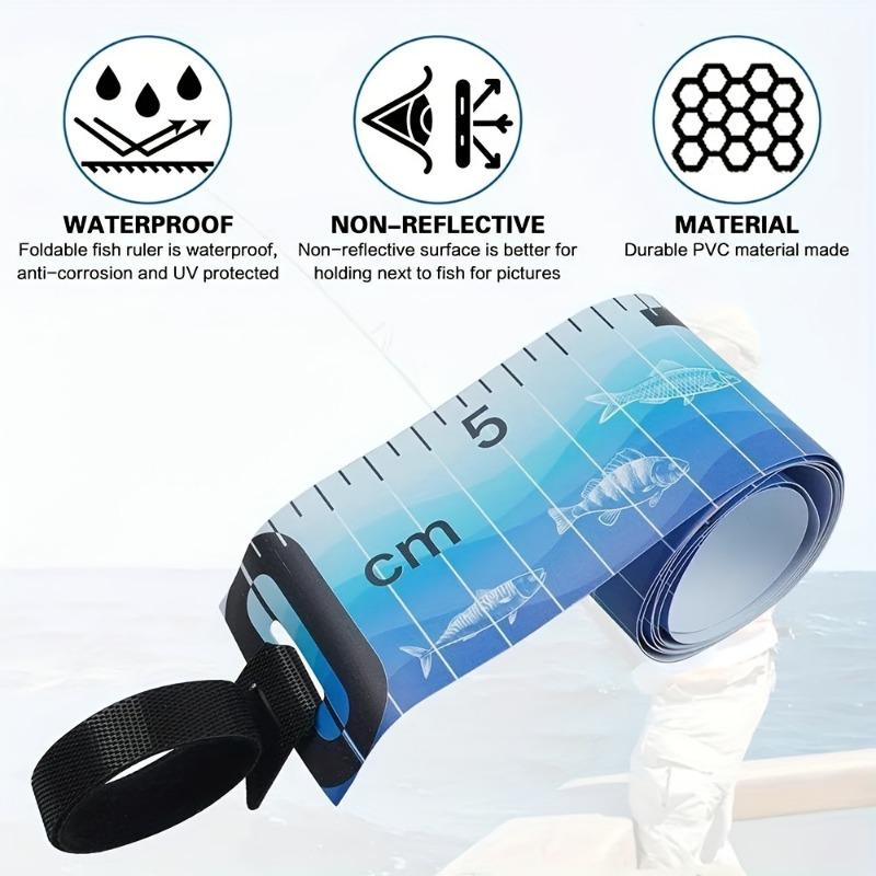 1PC Waterproof Foldable Fish Ruler - 35 Inches/90 Cm, Durable PVC Material, Essential Accessories for Fishing