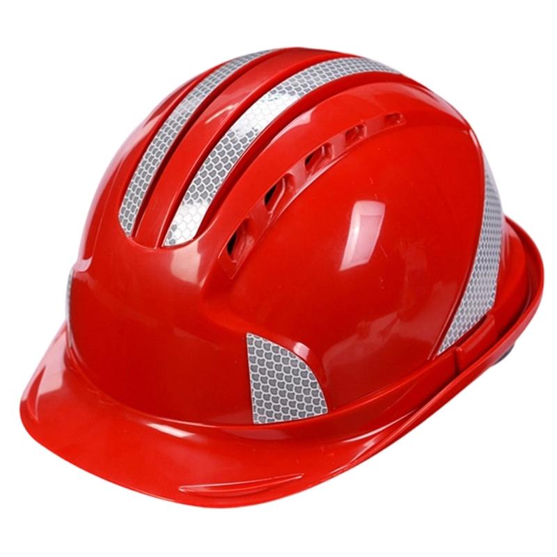 Reflective Safety Hard Hat With Adjustable Strap For Construction Workers And Night Cyclists Practical ABS Plastic