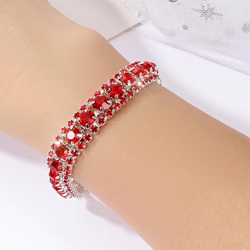 Multi-colored rhinestone bracelet Super flash diamond-set bracelet Full diamond imitation crystal jewelry