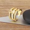 Nidin New Arrival Punk Bandage Shape Shiny Crystal Zircon Multilayer Open Rings 2 Colors For Women Girl Daily Party Jewelry Gift