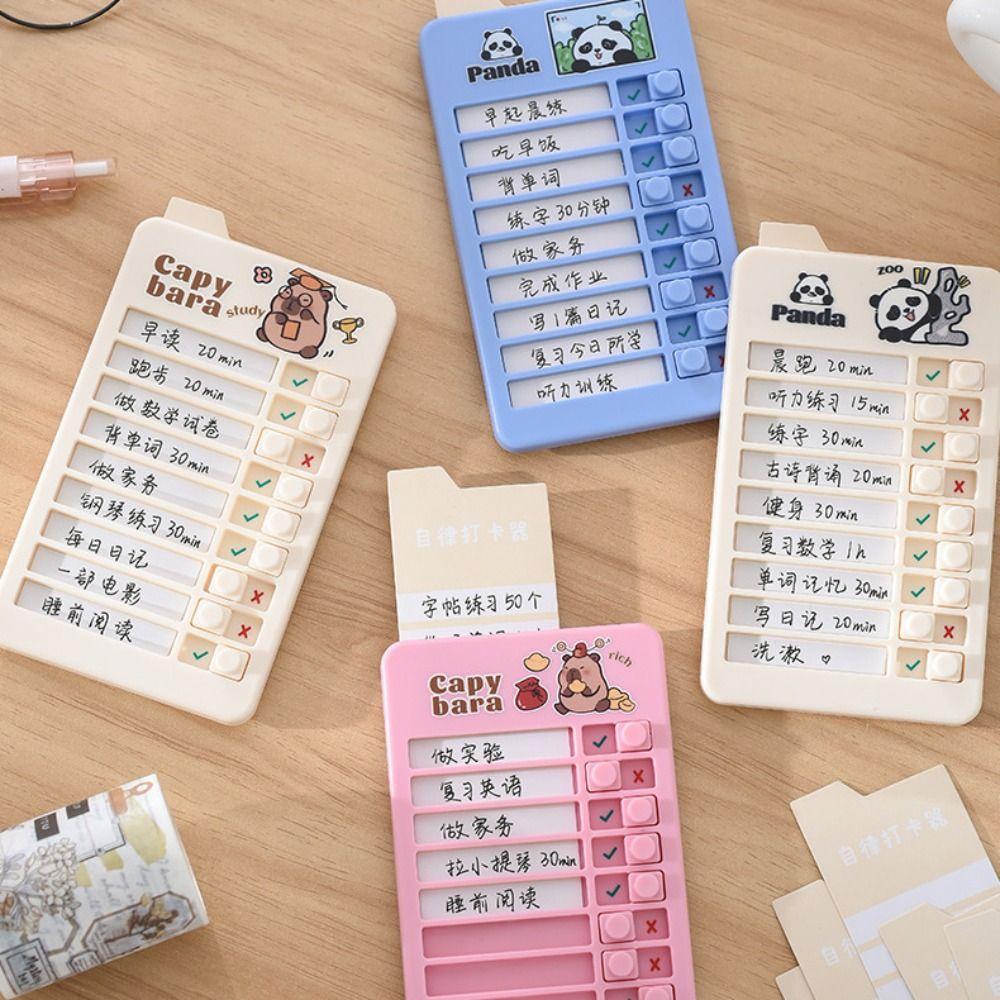 Panda Good Habit Punch Card Capybara Self-discipline Punch Card  To Do List