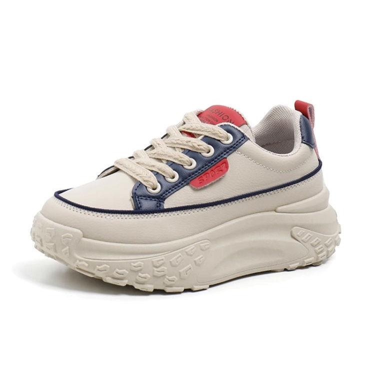 Internet Celebrity Dad Shoes Women's Versatile Platform 2025 New Autumn Heightening Little White Shoes Muffin Lace-up Casual Sports Shoes