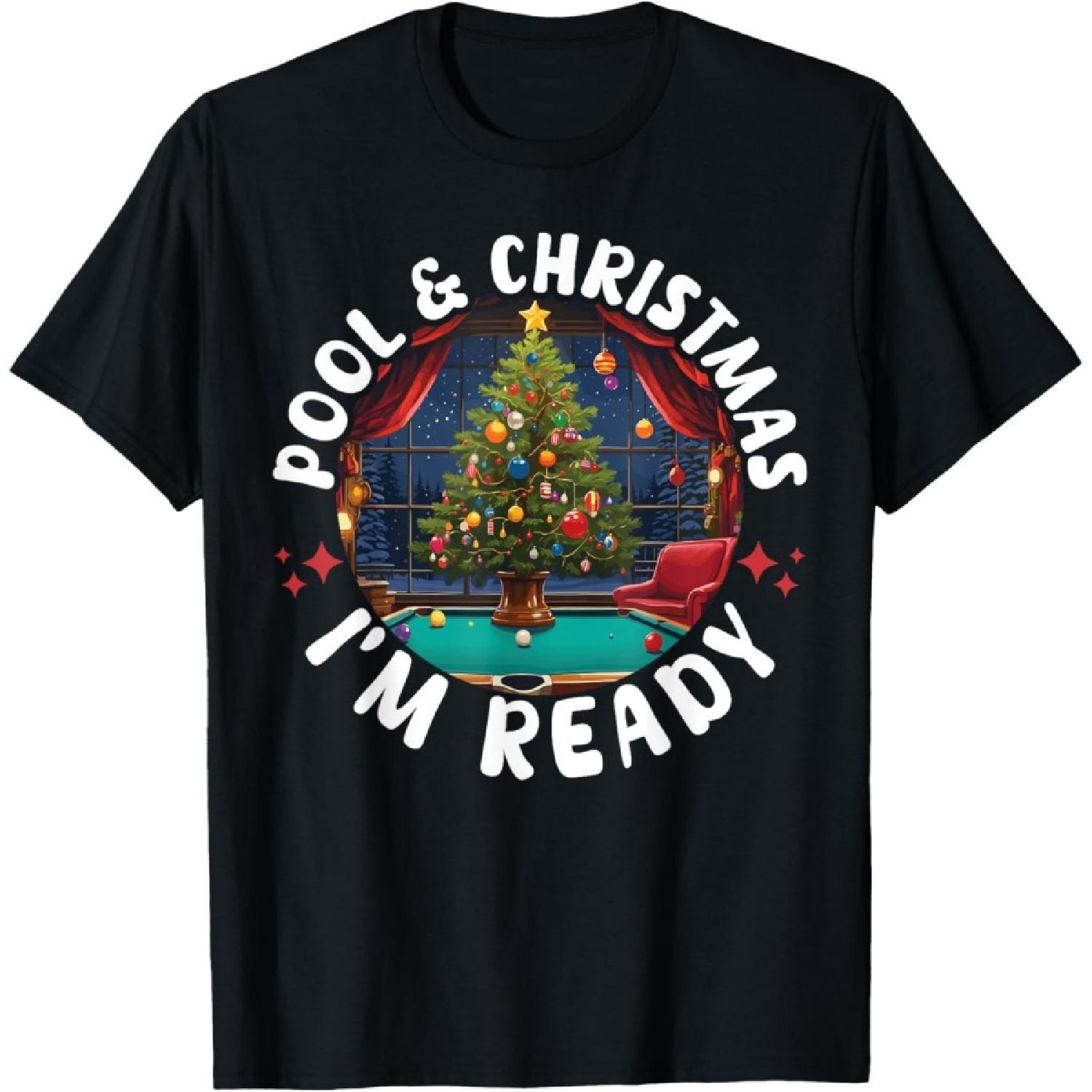 Pool Billiard Christmas Team 8 Ball Pool Player - Billiard T-Shirt(1) S