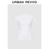 UR 2026 Spring Women's Stylish Irregular Off-Shoulder T-Shirt