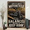 Vintage Motocykl Życie Jest Jak Motocykl Metalowy Znak Blaszany Dekoracja Ścienna