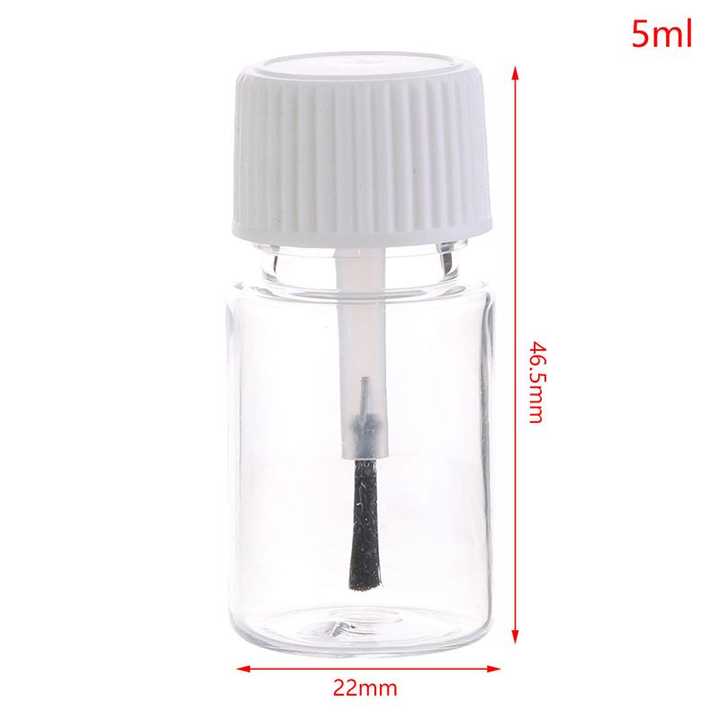 5/10/15/20/30ml Plastic Refillable Empty Nail Polish Bottles Leakproof Storage Jars Liquid Empty Bottle With Brush Cap DIY Craft