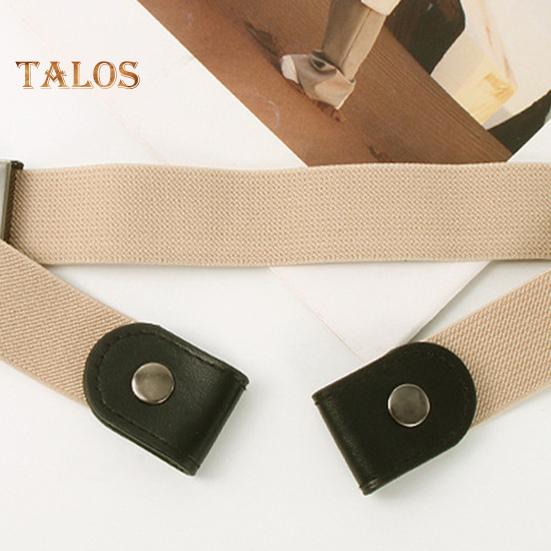 Canvas Lazy Belt Elastic Rubber Band Visible Snap Button Adjustable Slide Buckle Waistband Jeans Pants Accessories