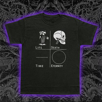 Life Death Time Eternity T-Shirt Philosophical Existential Gothic Symbolism Tee