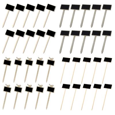10Pcs Wood Plant Signs Wood Plant Stakes Chalkboard Plant Sign, Wood Stakes Plant Labels Blackboard Garden Herbs Sign