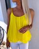 Women's Chiffon Cami Top Spaghetti Strap Sleeveless Layered Ruffle Loose Fit Casual Summer Blouse