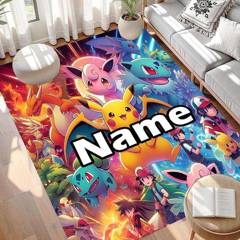 Custom Name Personalized Card Game Print Carpet, Versatile Home Decor Rug, for Playroom, Apartment, Balcony, Entryway, Hallway Gift