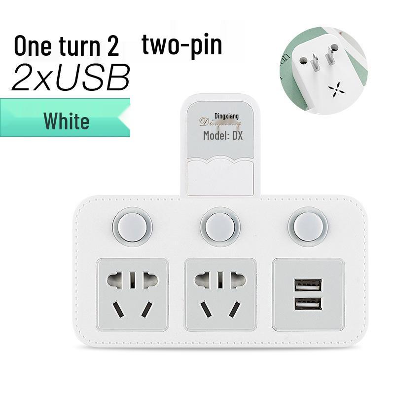 Universal Two-hole Socket Converter: 2-pin To 3-pin USB Plug Adapter