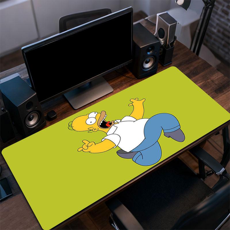 Homer Simpson Mouse Pad, Large Gaming Desk Mat, Non-slip XXL Mousepad for Laptop & Tablet, Mini PC Playmat with Stitched Edges