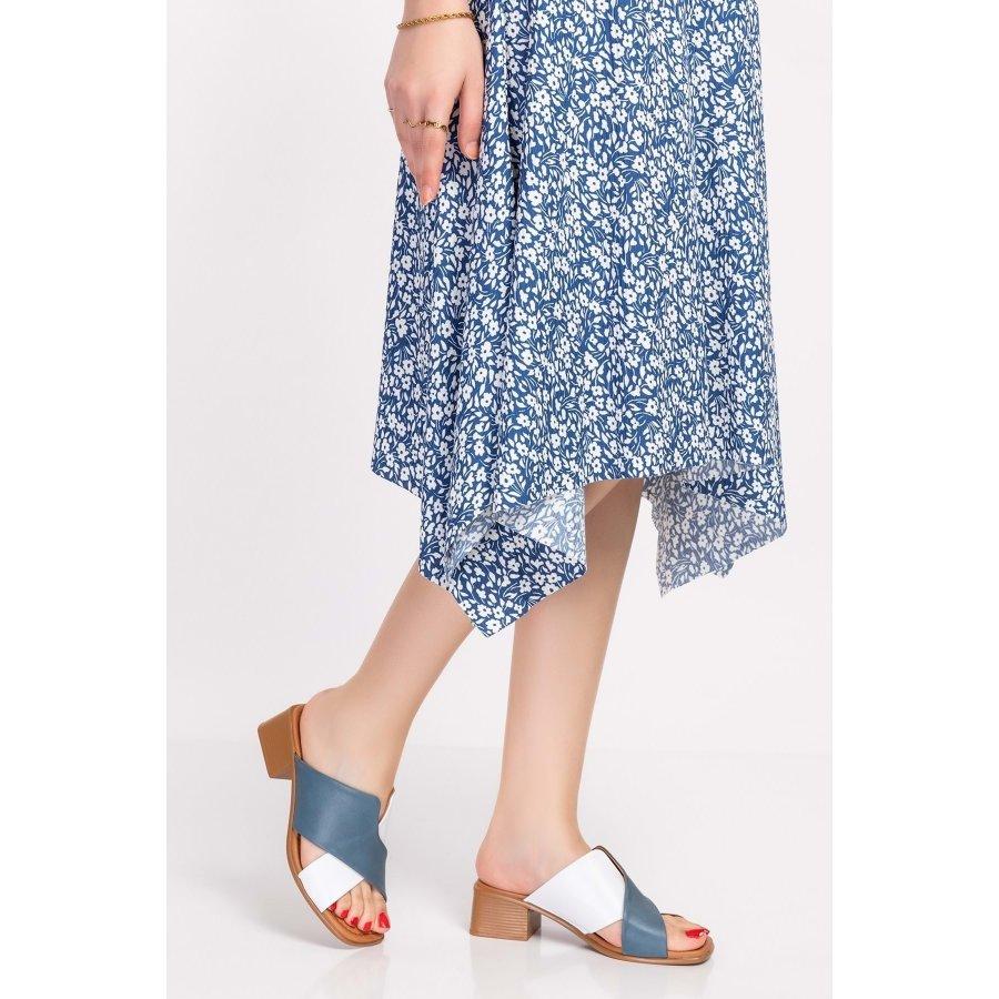 Damen-Clogs aus echtem Leder mit niedrigem Absatz für den Sommer