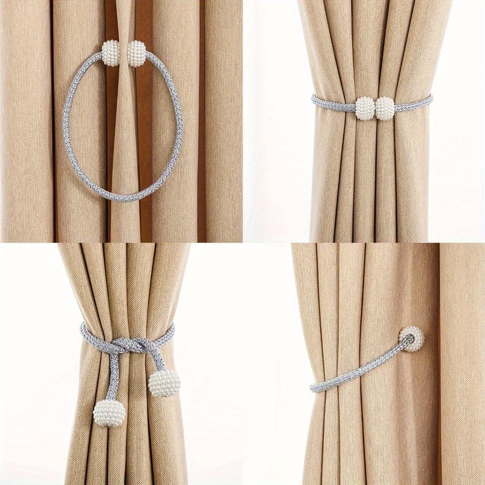 2/4pcs Magnetic Curtain Straps. Double as decorative ropes with a classic tie design for home & office.