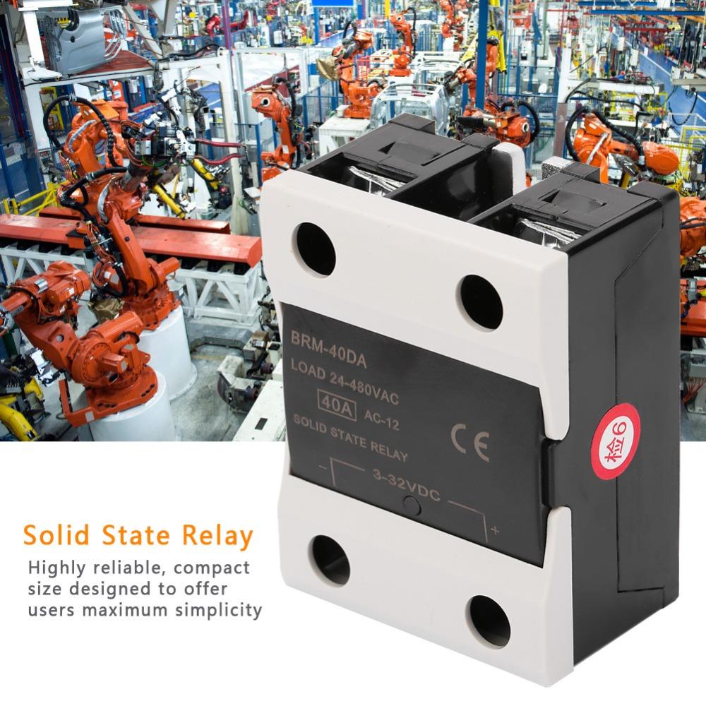 BRM-40DA Relay Load 24-480VAC DC Control AC Solid State Relay Input 3-32VDC Solid State Design BRM-40 Solid State Relay