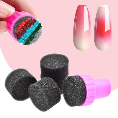 Gradient Nail Art Stempel Set, mit 5 Ersatz-Schwammköpfen, für Ombre Gradient Nail Art Dekoration