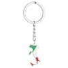 Trendiger Italien-Karten Schlüsselanhänger Edelstahl Material Schlüssel Schmuck Italien-Karten Schlüsselring Schlüssel Anhänger Geschenk für Frauen und Männer