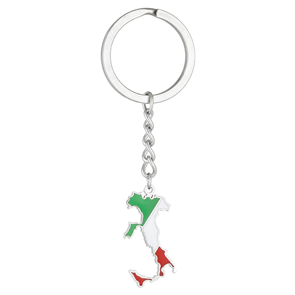Trendiger Italien-Karten Schlüsselanhänger Edelstahl Material Schlüssel Schmuck Italien-Karten Schlüsselring Schlüssel Anhänger Geschenk für Frauen und Männer
