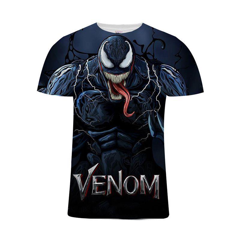 Stylish Women Men Movie Venom Comic Print Casual 3d T-shirt For All Seasons