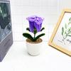 Multi Colored Plush Twisted Rod Rose Potted Desktop Decoration Ornament For Office Decor