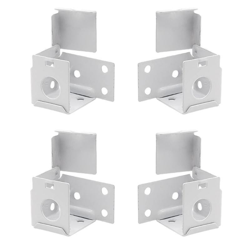 4Pcs Metal Blind Mounting Brackets in White 1 Inches Size for Installation and Stability
