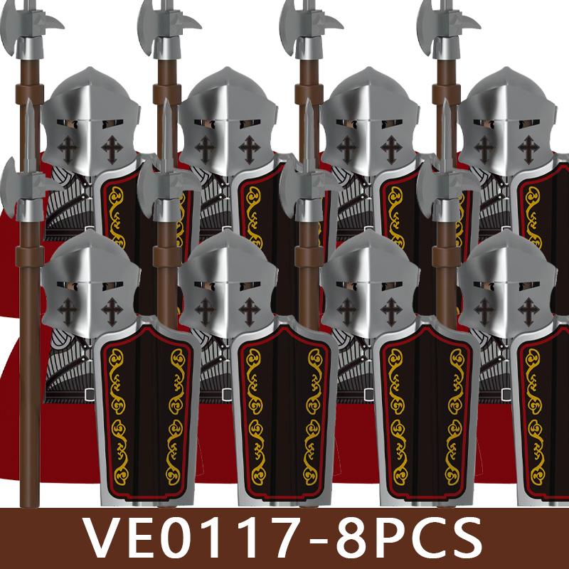 Castello Medievale Cavalieri Soldato Figure Blocchi da Costruzione Fanteria Legione Impero Guerriero Arco Spada Casco Milizia Mattoncini Giocattolo Regali
