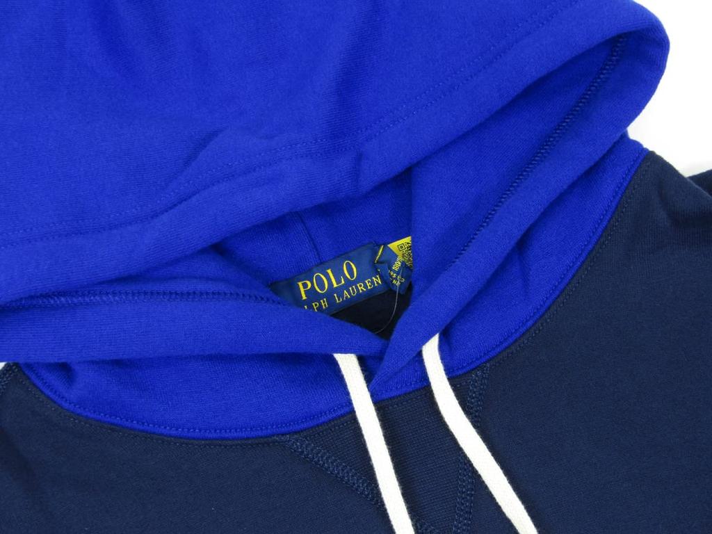 Polo Ralph Lauren Paneled Pony Embroidered Pullover Sweatshirt Size Navy Multicolor Men's Hoodie, XL, (Product Code 0102957)