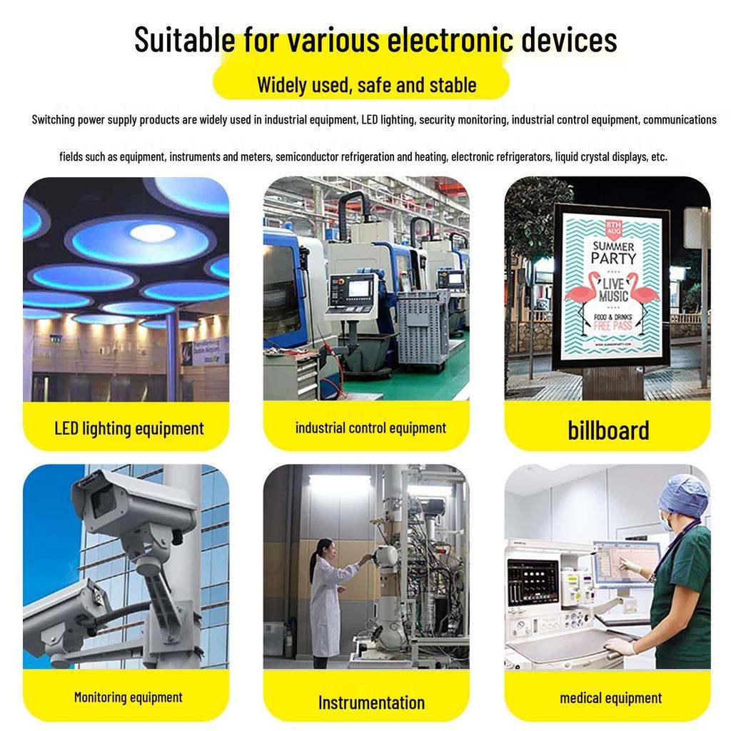 220V To 12V/24V/5V DC Power Supply Transformer (1A/2A/3A/10A/30A/120A) for LED Monitoring